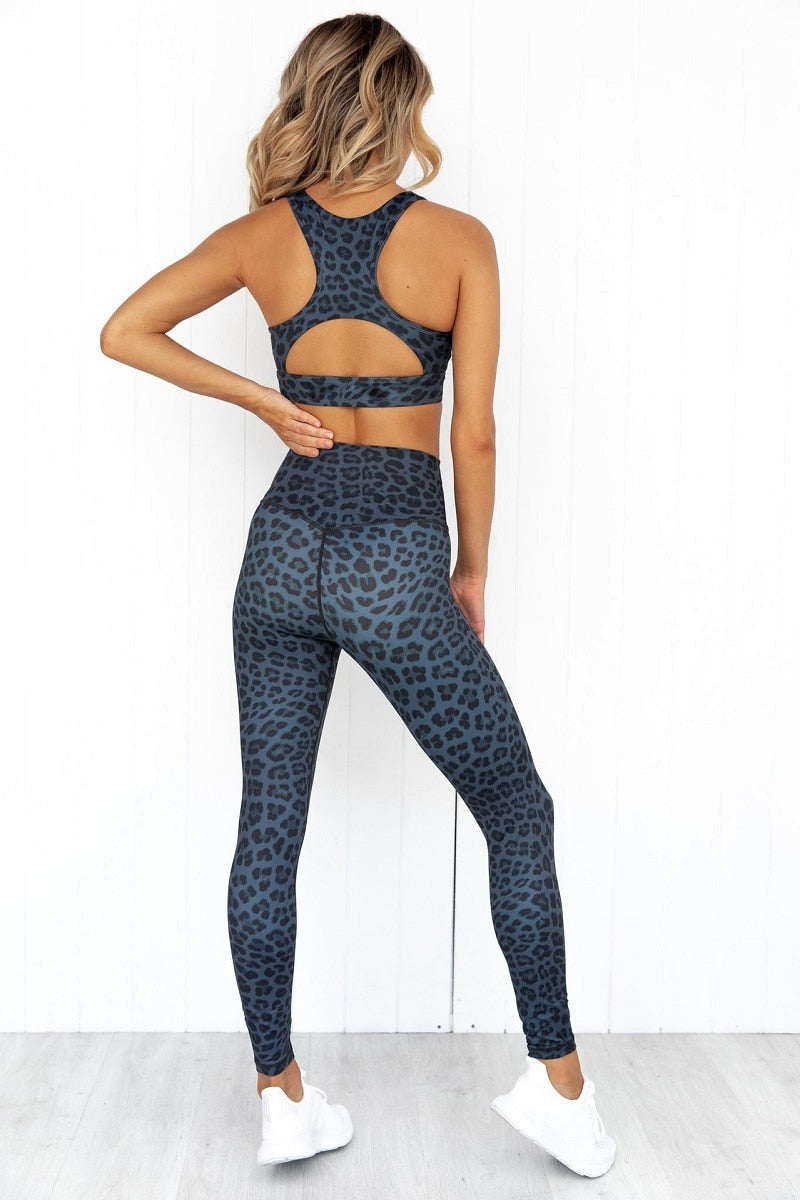 Blue Leopard Set - YOGA HOME